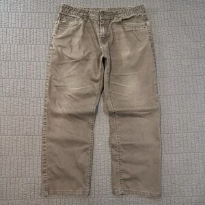 Prana Bridger Jean Men 34x30 (34x26) Brown Slim Fit Outdoor Straight Leg Stretch